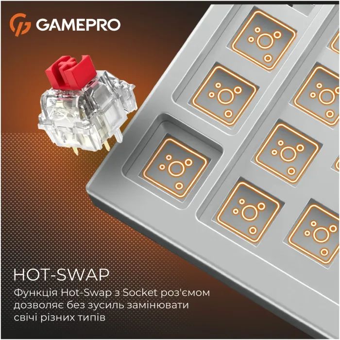 Клавіатура GamePro Genesis Silverlight MK126 USB UA Grey (MK126) зображення 9