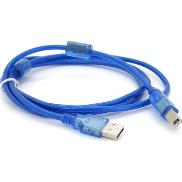 Кабель для принтера USB 2.0 AM/BM 1.5m 2x ferrite transparent Voltronic (YT-AM/BM-1.5T)