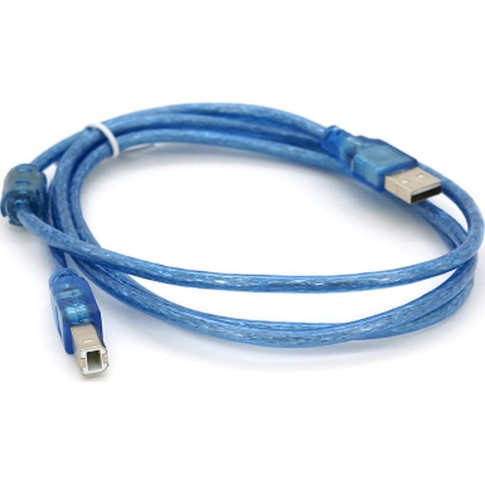 Кабель для принтера USB 2.0 AM/BM 1.5m 2x ferrite transparent Voltronic (YT-AM/BM-1.5T) изображение 2
