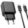 Зарядное устройство HOCO CS23A USB-C PD30W + 1xUSB QC3.0 + cable USB-C to USB-C black (6942007609968) изображение 2