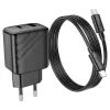 Зарядное устройство HOCO CS23A USB-C PD30W + 1xUSB QC3.0 + cable USB-C to USB-C black (6942007609968) изображение 5