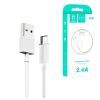 Дата кабель USB 2.0 AM to USB-C 1.0m 2.4A white Denmen (D22T-WH) изображение 2