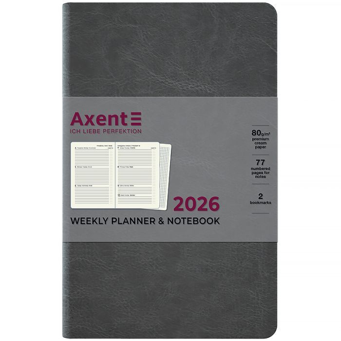 Еженедельник Axent датированный 2026 Partner City Soft 125х195, серый (8521-26-06-A) изображение 2