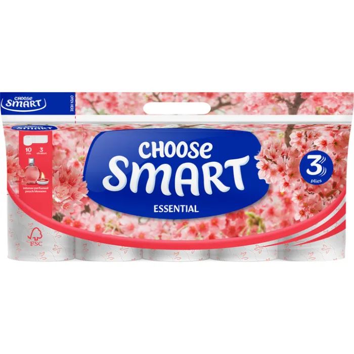 Туалетная бумага Smart Tissue Essential Peach 3 слоя 10 рулонов (5944582100138)