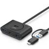 Концентратор Ugreen USB 3.0 to 4xUSB + USB-C plug 1.0m CR113 black (40850)
