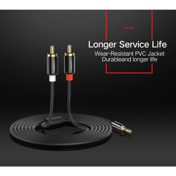 Кабель мультимедийный 3.5mm M to 2xRCA M 2.0m AV116 black Ugreen (10584) изображение 12 Кабель мультимедийный 3.5mm M to 2xRCA M 2.0m AV116 black Ugreen (10584) изображение 12