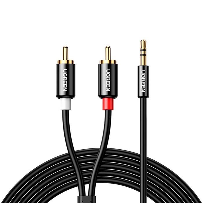 Кабель мультимедийный 3.5mm M to 2xRCA M 2.0m AV116 black Ugreen (10584) > цены в Киеве и Украине Кабель мультимедийный 3.5mm M to 2xRCA M 2.0m AV116 black Ugreen (10584)