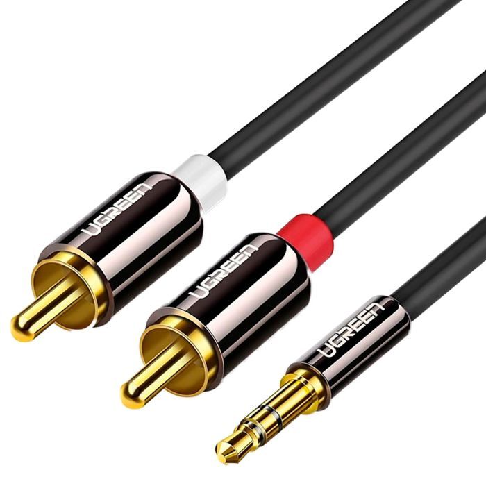 Кабель мультимедийный 3.5mm M to 2xRCA M 2.0m AV116 black Ugreen (10584) изображение 2 Кабель мультимедийный 3.5mm M to 2xRCA M 2.0m AV116 black Ugreen (10584) изображение 2