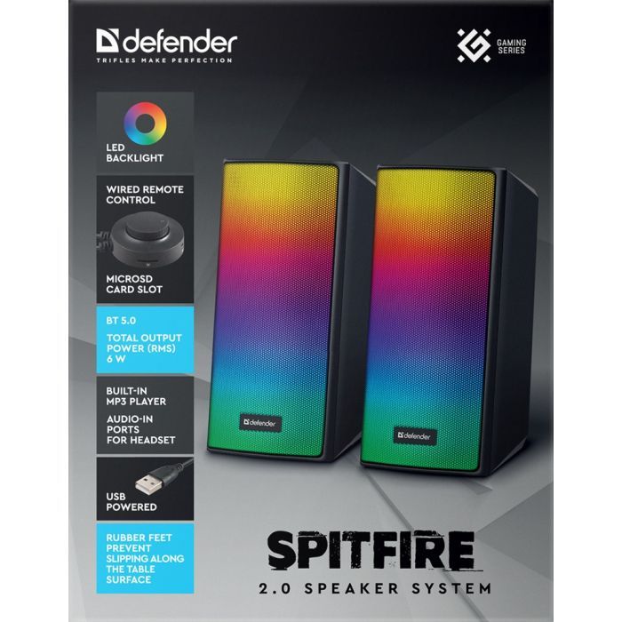 Акустична система Defender Spitfire Bluetooth Black (65047) зображення 8 Акустична система Defender Spitfire Bluetooth Black (65047) зображення 8