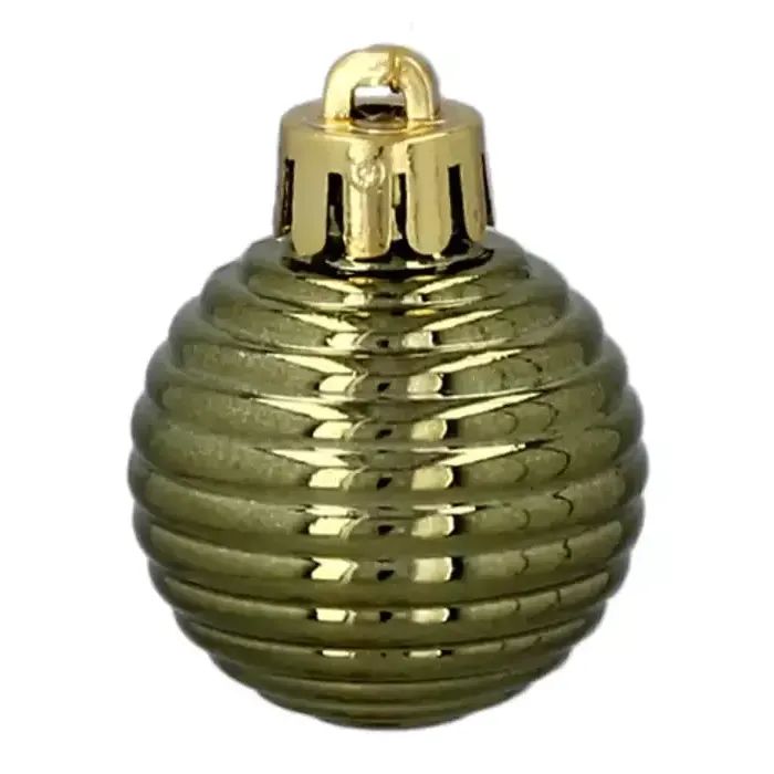 Елочная игрушка Chomik пластикові кульки компл. 24 шт, 3см, оливкові (5900779877153_2) изображение 2