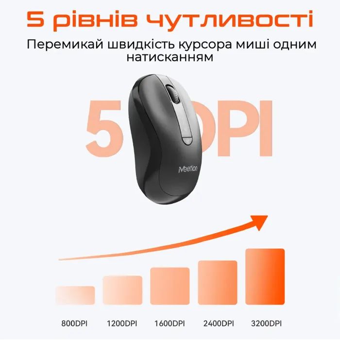 Мышка Meetion BTM185 Bluetooth/Wireless Black (MT-BTM185-A) изображение 4