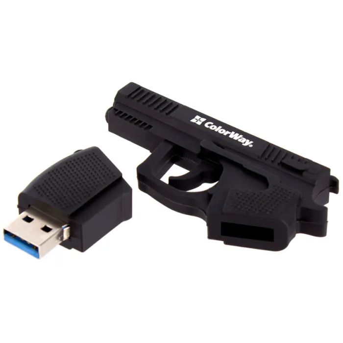 USB флеш накопитель ColorWay Pistol 64 GB 3.0 Black (CW-USBPL64) изображение 5