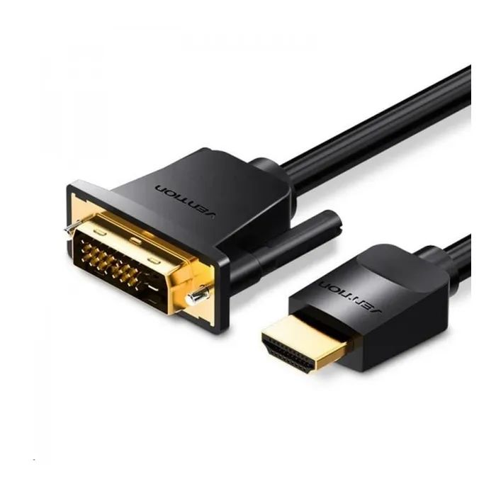 Кабель мультимедийный HDMI M to DVI M 1.0m black Vention (ABFBF)