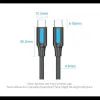 Дата кабель USB-C to USB-C 1.5m 5A black Vention (COTBG) зображення 2