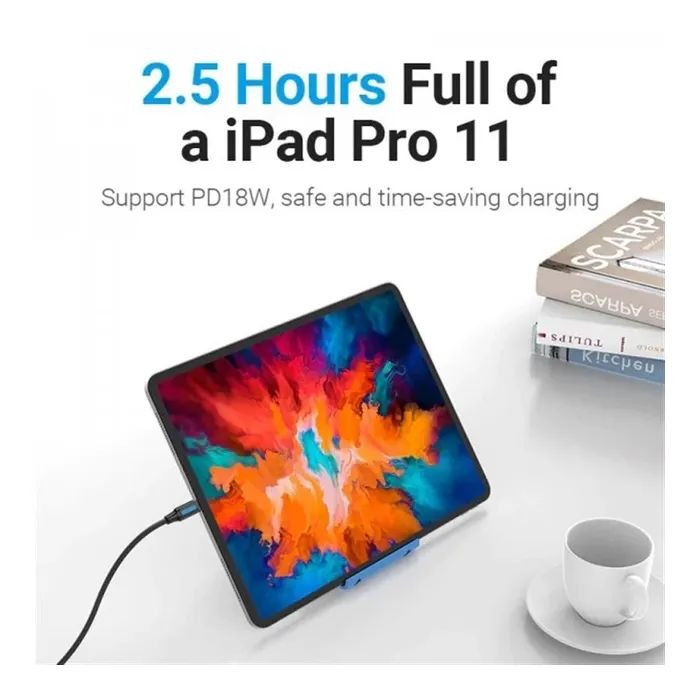 Дата кабель USB-C to USB-C 1.5m 5A black Vention (COTBG) зображення 6