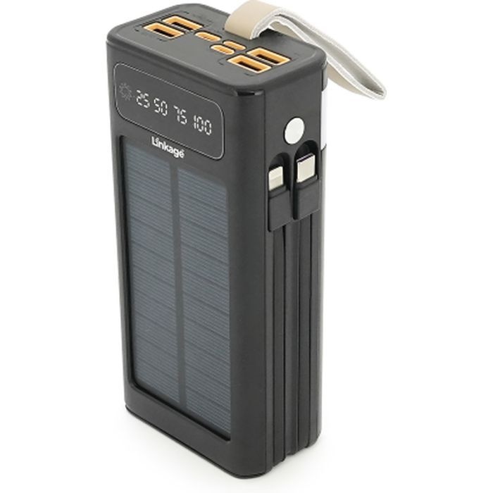 Батарея універсальна Linkage 30000mAh, Solar, 22.5W, cables Туре-С+Lighting, Black (LKP-46) зображення 3