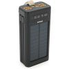 Батарея універсальна Linkage 30000mAh, Solar, 22.5W, cables Туре-С+Lighting, Black (LKP-46)