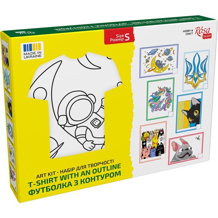 Набір для творчості Rosa футболка-розмальовка, Space Adventures, бавовна 100, розмір S (4823098543817) зображення 4