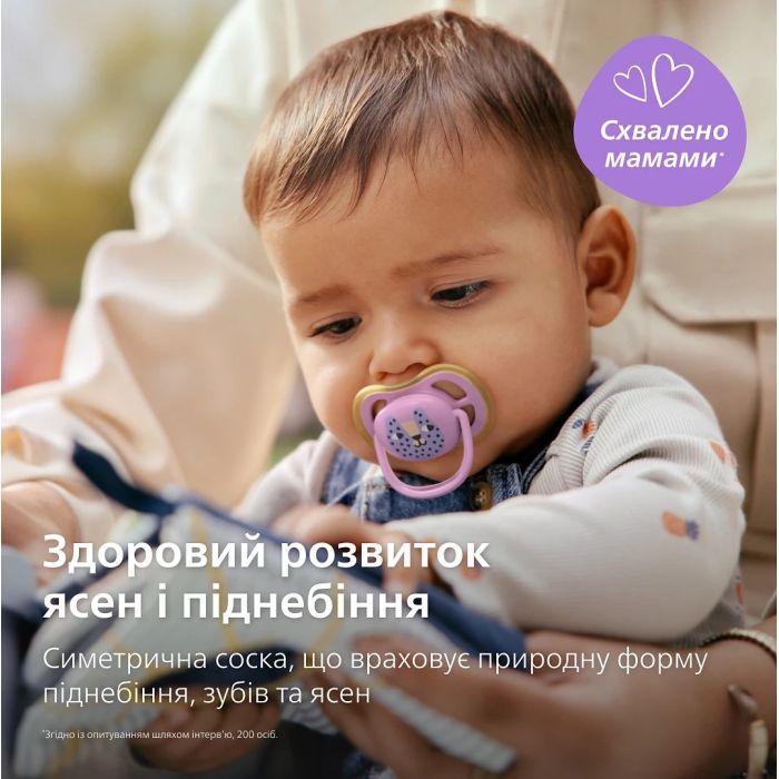Пустышка Philips AVENT Ultra Air, 6-18 міс., салатово-рожева (SCF087/13) изображение 3