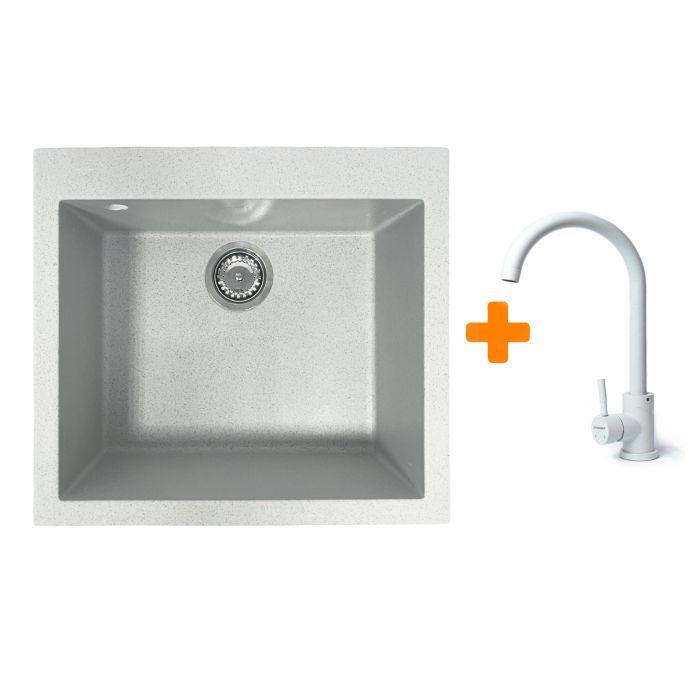 Мойка кухонная Adamant Univer Old stone + змішувач (4824296912110)
