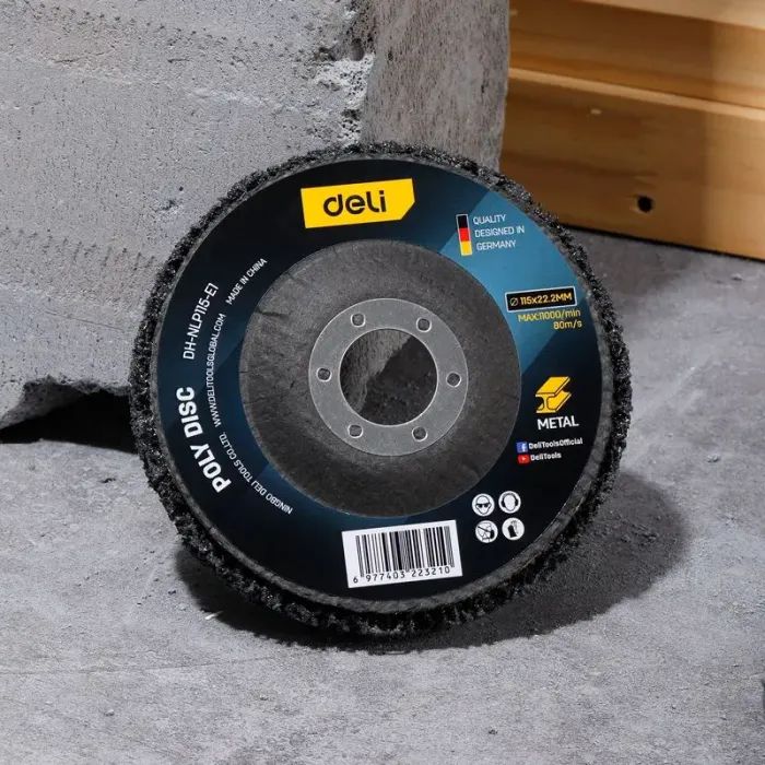 Круг зачистний Deli кораловий 115 мм, шліфувальний (EDH-NLP115-E1) зображення 2