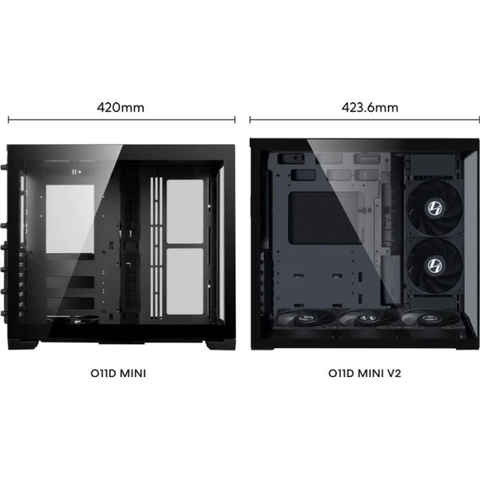 Корпус для ПК Lian Li O11 Dynamic Mini V2, Black (G99.O11DMIV2X.00) зображення 9