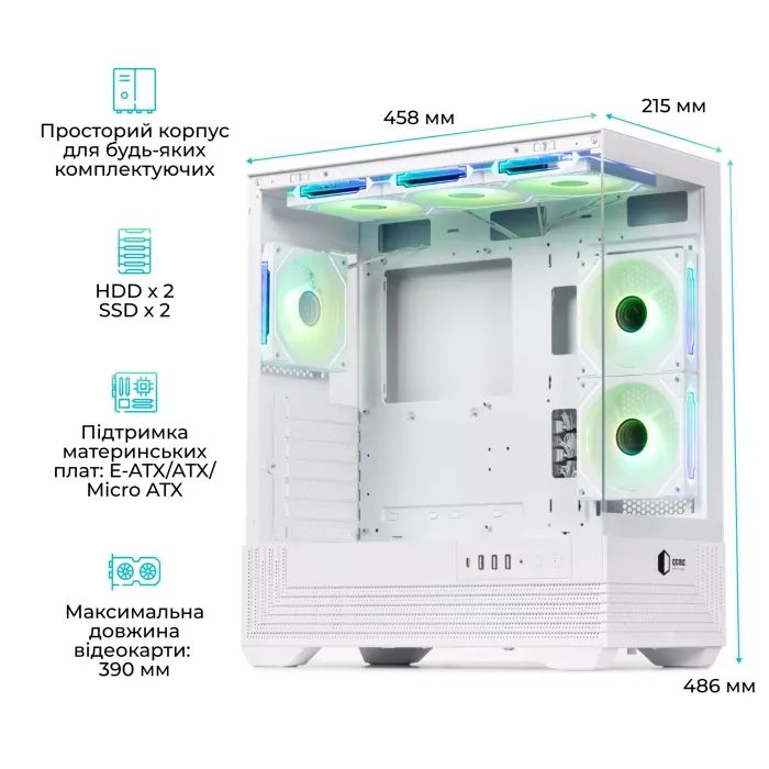 Корпус для ПК Qube FORT_GWNU3 изображение 10