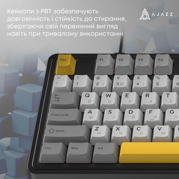 Клавіатура Ajazz AK980 MAX Magnetic Switch USB UA Black/Grey/Yellow (AK980-MAX-M-BGY) зображення 11