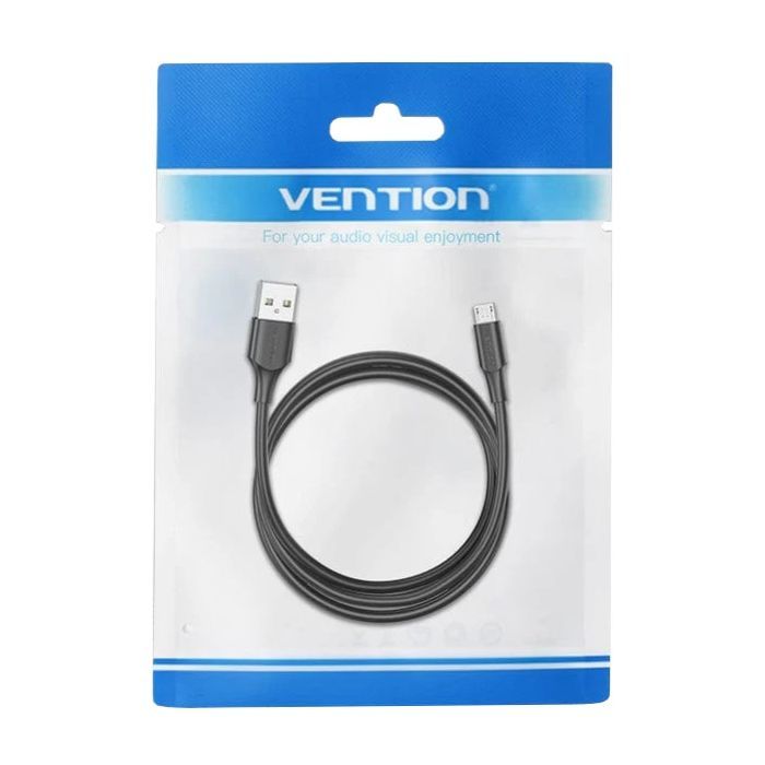 Дата кабель USB 2.0 AM to Micro 5P 1.0m black VENTION (CTIBF) зображення 2