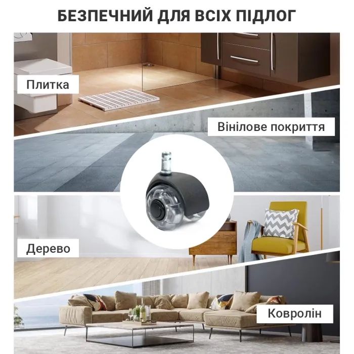 Ролик для кресла Аклас FI 11 D-50 декор, Прозрачный (00166283) изображение 12