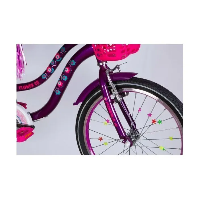 Велосипед Formula 20" Kid FLOWER PREMIUM BH рама-10" ST 2026 фіолетовий (OPS-FRK-20-245) изображение 5