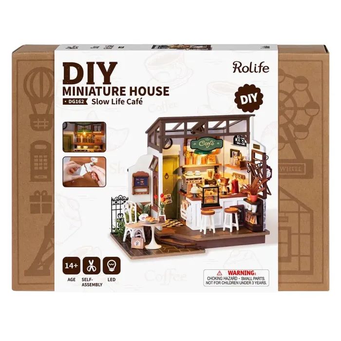 Конструктор Robotime Rolife деревянный 3D Кафе "Slow Life (DG162) изображение 3