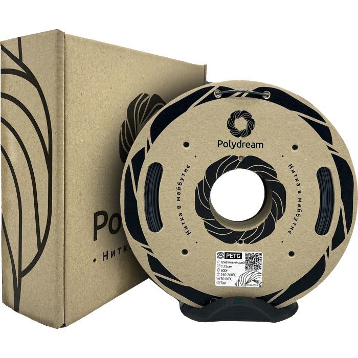 Пластик для 3D-принтера Polydream PETG 1,75mm 1,2кг Gray graphite (PETG7024/12) изображение 2