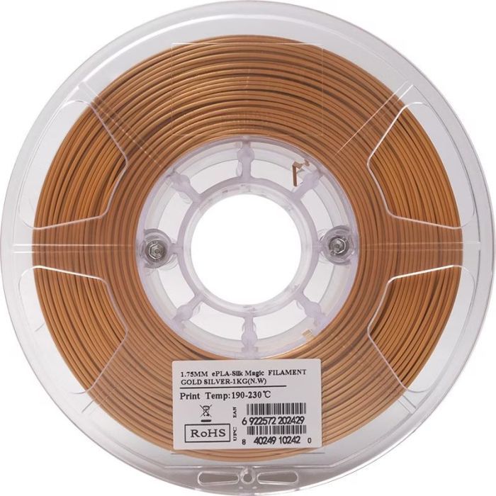 Пластик для 3D-принтера eSUN ePLA-Silk Magic 1кг, 1.75мм, Gold Silver (EPLA-SILKMAGIC-P175JS1) зображення 3