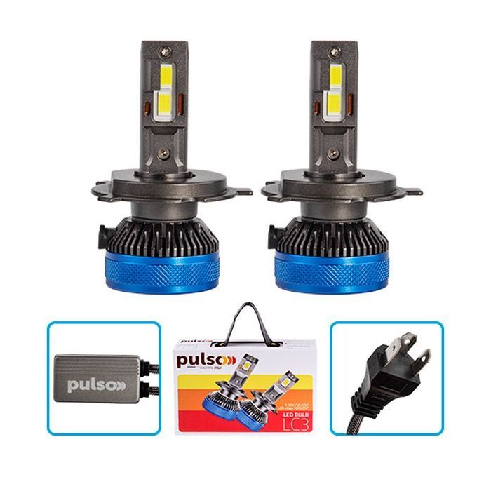 Автолампа PULSO LED-chips 3570 CSP/9-30V/2*65W/13000Lm/6000k (LC3-H4) изображение 2