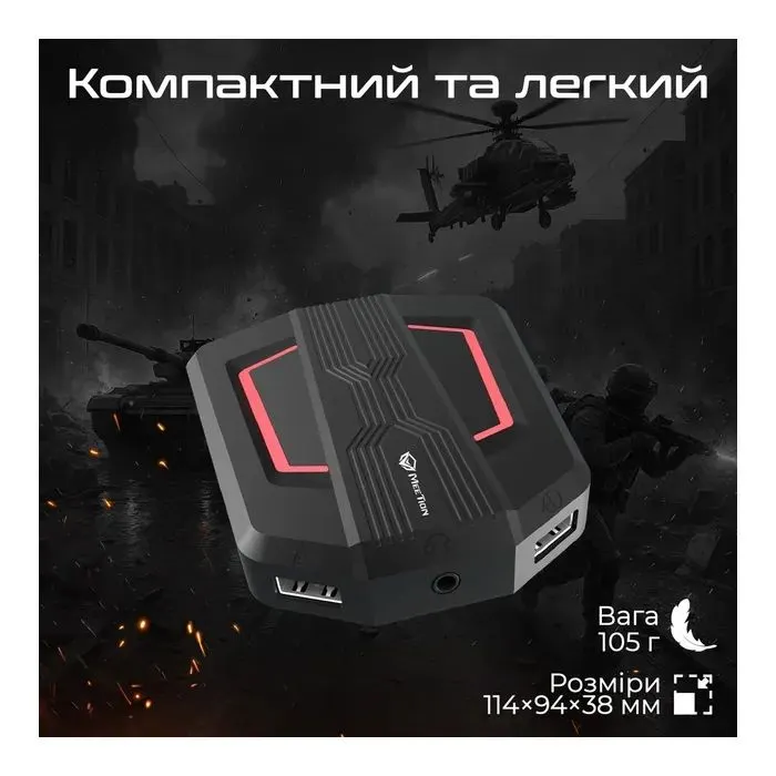Концентратор Meetion USB-C 6-in-1 3xUSB + 2xUSB-C + 3.5mm black (MT-AP015-A) зображення 5