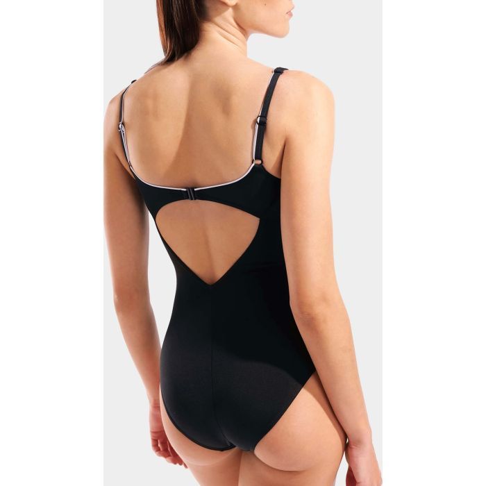 Купальник Arena Clip Back Swimsuit Solid B 010651-510 чорний, білий 38 (3468337746331) изображение 5