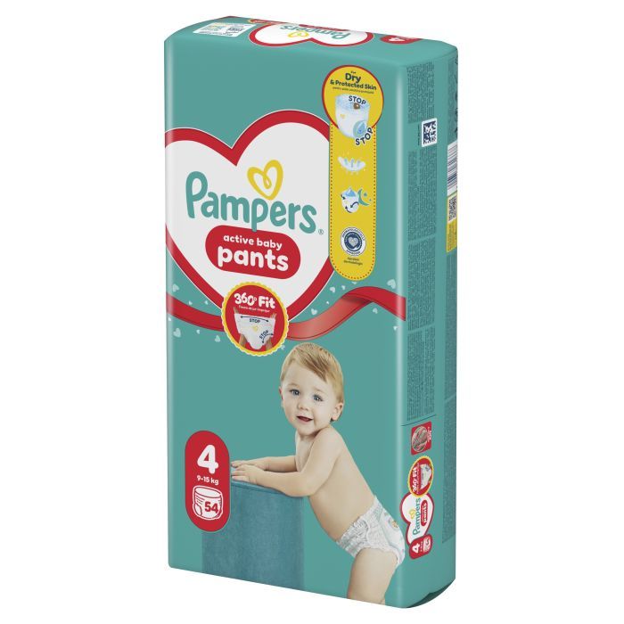 Підгузки Pampers Active Baby Pants Розмір 4 (9-15 кг) 54 шт (8006530316668) зображення 2