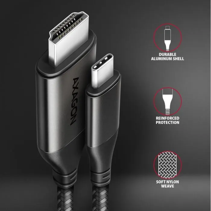 Кабель мультимедійний USB-C to HDMI M 1.8m black AXAGON (RVC-HI2MC) зображення 4
