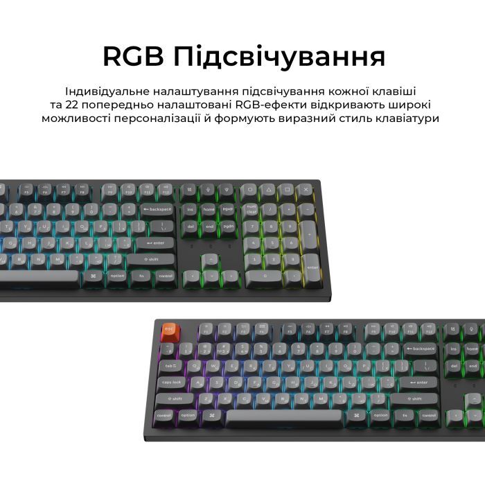 Клавіатура Keychron K10 Max Keychron Super Banana Switch RGB UA Black (K10M-H4-UA) зображення 13