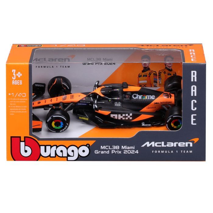 Масштабная модель автомобиля Bburago Автомодель - McLaren F1 MCL38 (2024), 1:43 (18-38214) изображение 7