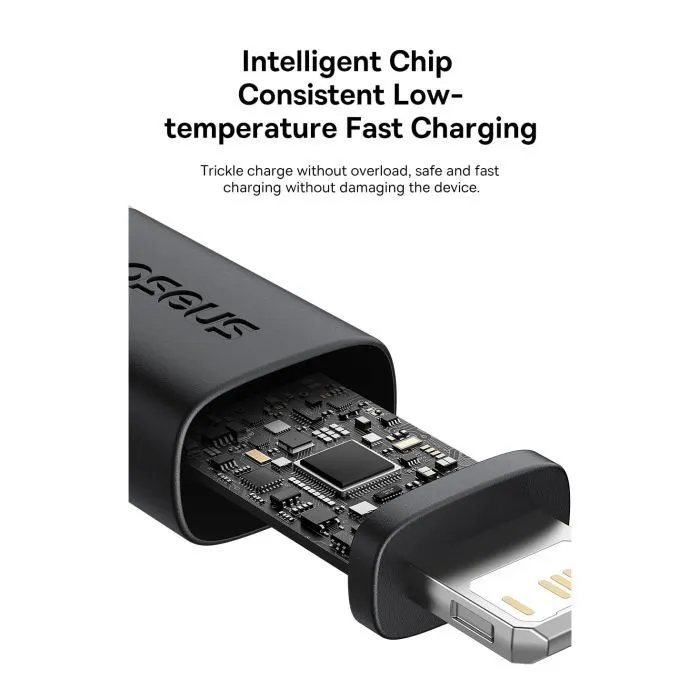 Дата кабель USB 2.0 AM to Lightning 1.0m 2.4A red+black Baseus (P10377801U01-01) изображение 10