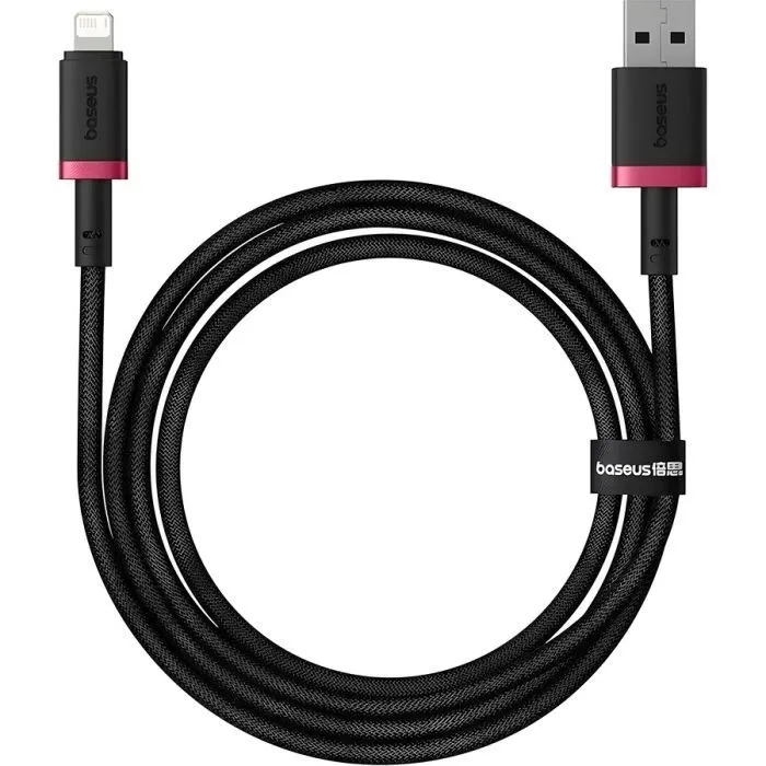 Дата кабель USB 2.0 AM to Lightning 1.0m 2.4A red+black Baseus (P10377801U01-01)