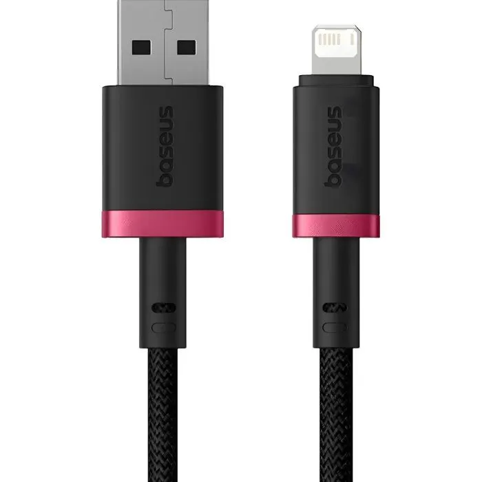 Дата кабель USB 2.0 AM to Lightning 1.0m 2.4A red+black Baseus (P10377801U01-01) изображение 2