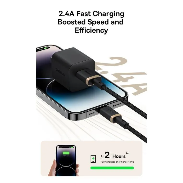 Дата кабель USB 2.0 AM to Lightning 1.0m 2.4A red+black Baseus (P10377801U01-01) изображение 8
