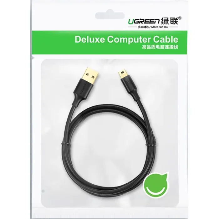 Дата кабель USB 2.0 AM to Mini 5P 3.0m 2A PVC black Ugreen (UGR-10386) изображение 3