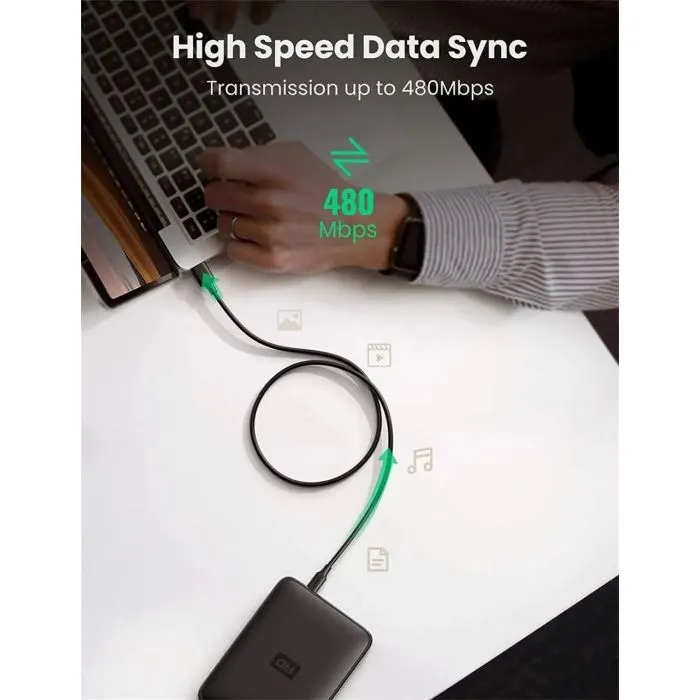 Дата кабель USB 2.0 AM to Mini 5P 3.0m 2A PVC black Ugreen (UGR-10386) изображение 7
