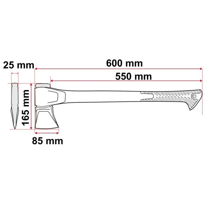 Сокира Alloid Pro, ручка з фібергласу, 1000г, 60см (AX-2460) зображення 6