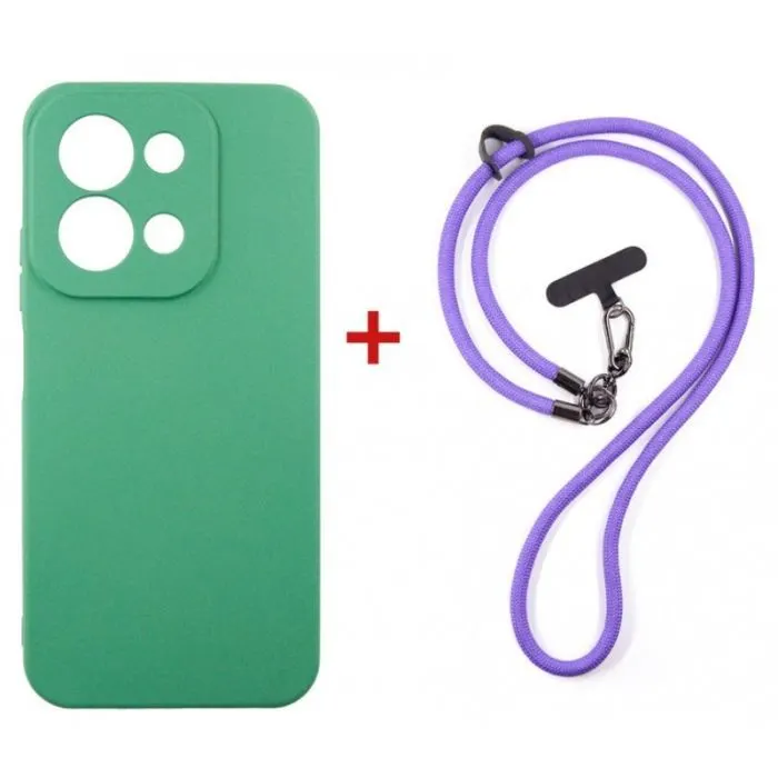 Чехол для мобильного телефона Dengos Case + Cross-body Strap Xiaomi Redmi 15C Mint+Purple (DG-KM-CCRB-50)