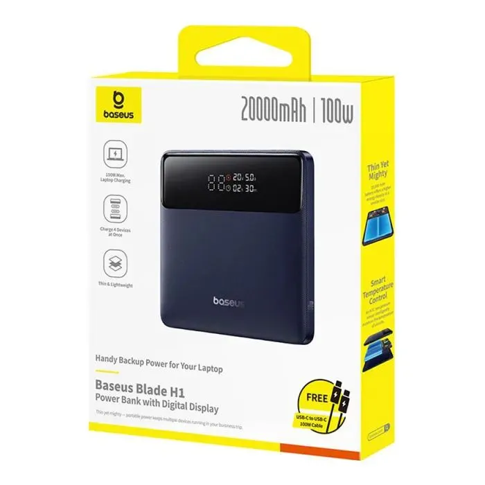 Батарея универсальная Baseus Blade H1 Lite 20000mAh 100W PD QC Black (P10021604123-00) изображение 4
